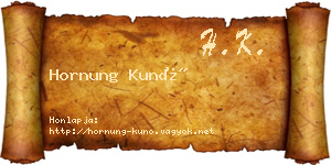 Hornung Kunó névjegykártya